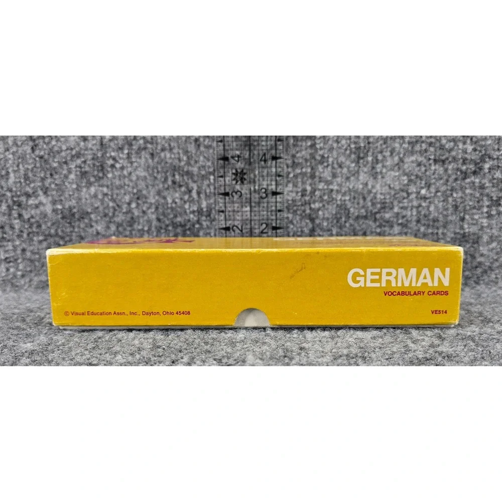 Vintage Vis-Ed German Vocabulary Cards Yellow 1000 Cards Educational School 60s